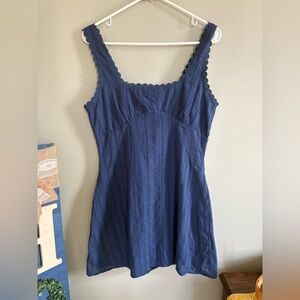 Princess Polly Dasha Mini Navy Dress 100% Cotton